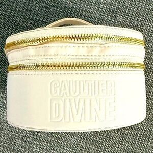 Gaultier Divine Vanity Case Pouch Cosmetic Bag Cream Golden New Authentic